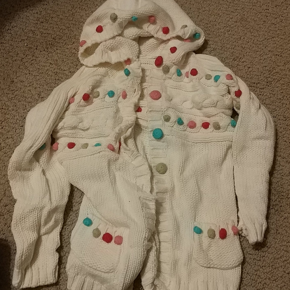 Girls hooded sweater with multicolored accents 5T
